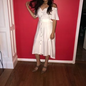 Off White, Semi off Shoulder dress